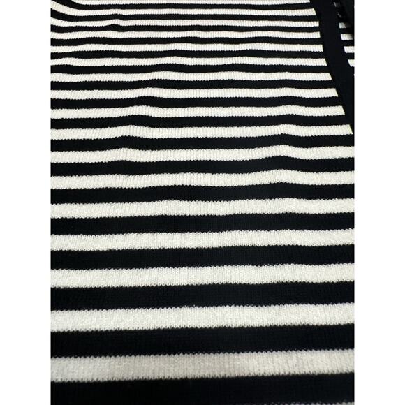 INC (Int’l Concept) Striped Cardigan W Stretch 3/4 Sleeve Back & White Womens M - Picture 2 of 4
